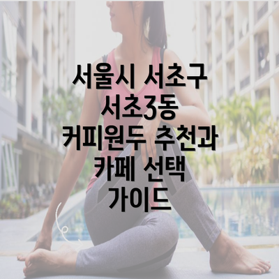 서울시 서초구 서초3동 커피원두 추천과 카페 선택 가이드