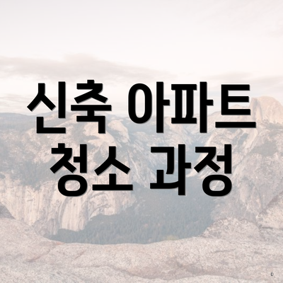 신축 아파트 청소 과정