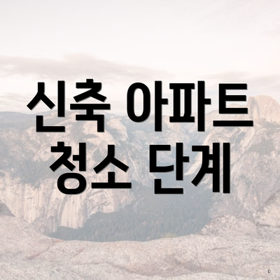 신축 아파트 청소 단계