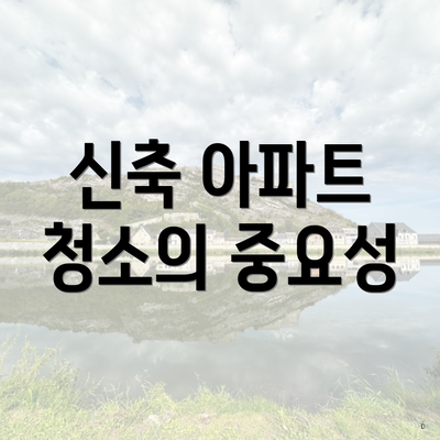 신축 아파트 청소의 중요성