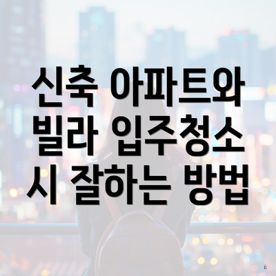 신축 아파트와 빌라 입주청소 시 잘하는 방법