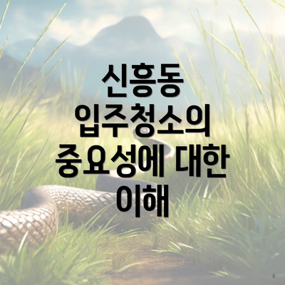 신흥동 입주청소의 중요성에 대한 이해