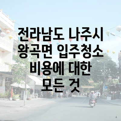 전라남도 나주시 왕곡면 입주청소 비용에 대한 모든 것