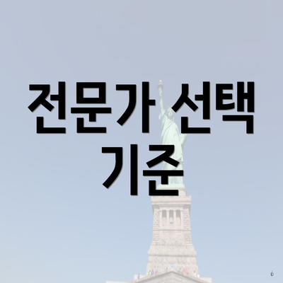 전문가 선택 기준