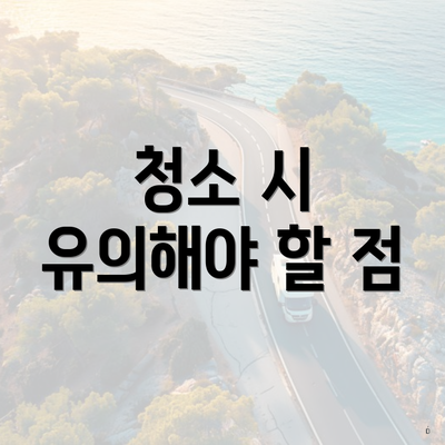 청소 시 유의해야 할 점