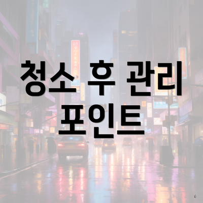 청소 후 관리 포인트