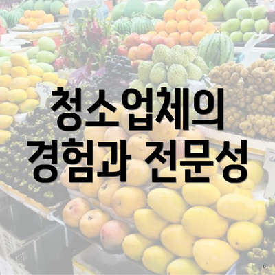 청소업체의 경험과 전문성