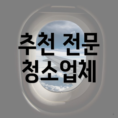 추천 전문 청소업체