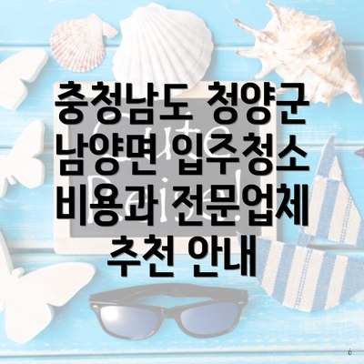 충청남도 청양군 남양면 입주청소 비용과 전문업체 추천 안내