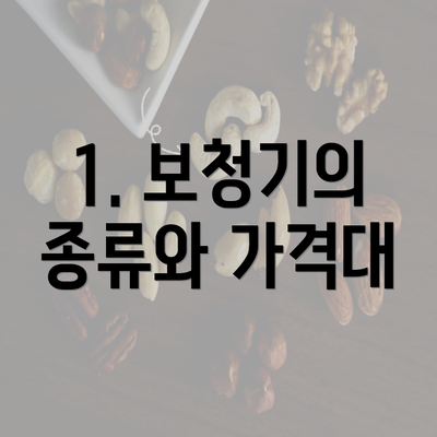 1. 보청기의 종류와 가격대