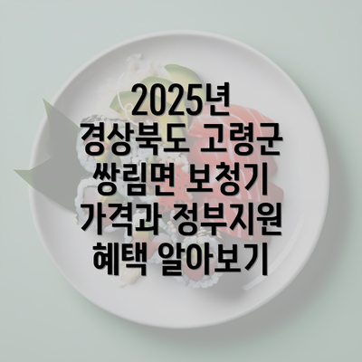 2025년 경상북도 고령군 쌍림면 보청기 가격과 정부지원 혜택 알아보기