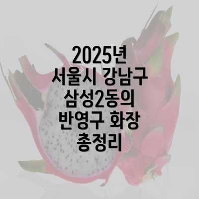 2025년 서울시 강남구 삼성2동의 반영구 화장 총정리