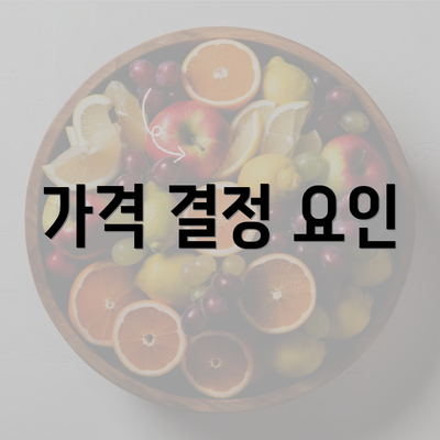 가격 결정 요인