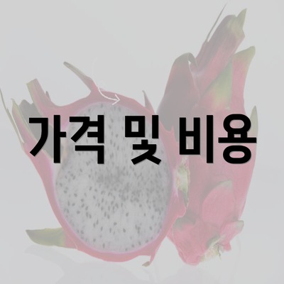 가격 및 비용