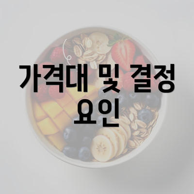 가격대 및 결정 요인