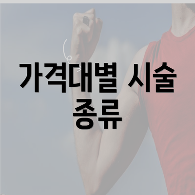 가격대별 시술 종류