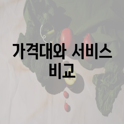 가격대와 서비스 비교