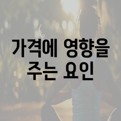 가격에 영향을 주는 요인