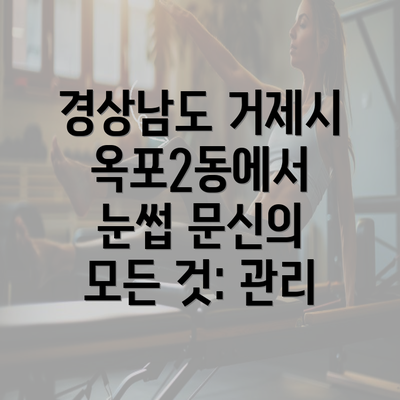 경상남도 거제시 옥포2동에서 눈썹 문신의 모든 것: 관리