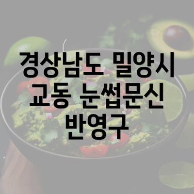 경상남도 밀양시 교동 눈썹문신 반영구