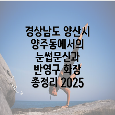 경상남도 양산시 양주동에서의 눈썹문신과 반영구 화장 총정리 2025