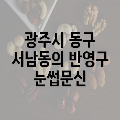 광주시 동구 서남동의 반영구 눈썹문신