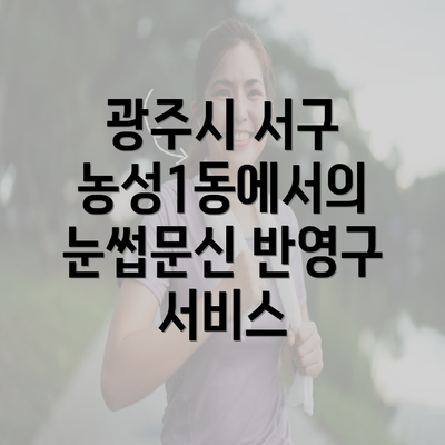 광주시 서구 농성1동에서의 눈썹문신 반영구 서비스