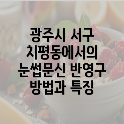 광주시 서구 치평동에서의 눈썹문신 반영구 방법과 특징