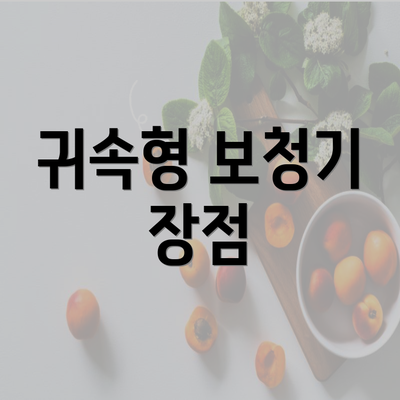 귀속형 보청기 장점