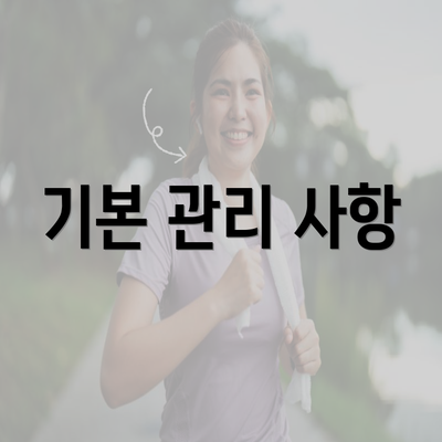 기본 관리 사항