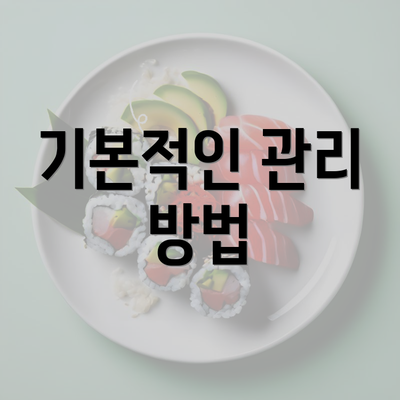 기본적인 관리 방법