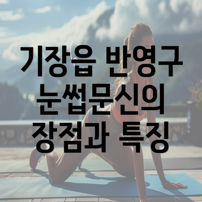 기장읍 반영구 눈썹문신의 장점과 특징