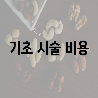 기초 시술 비용