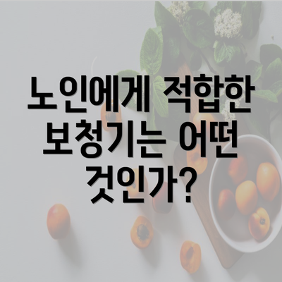 노인에게 적합한 보청기는 어떤 것인가?