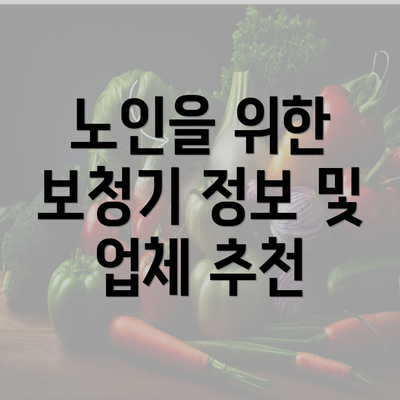 노인을 위한 보청기 정보 및 업체 추천