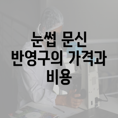 눈썹 문신 반영구의 가격과 비용