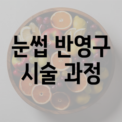 눈썹 반영구 시술 과정