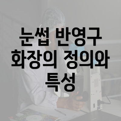 눈썹 반영구 화장의 정의와 특성