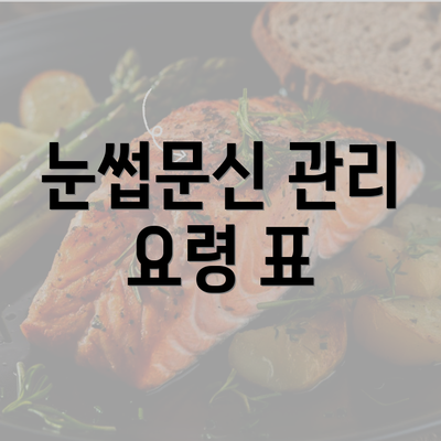 눈썹문신 관리 요령 표