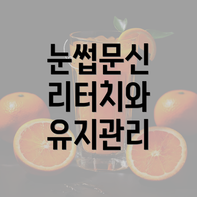 눈썹문신 리터치와 유지관리