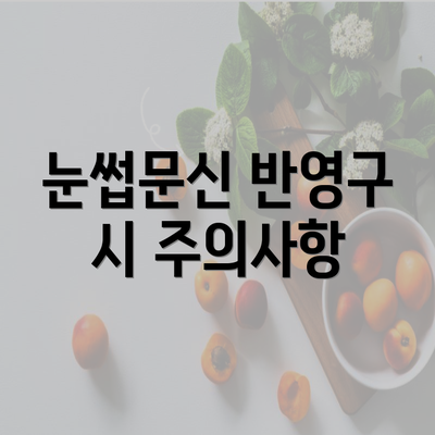 눈썹문신 반영구 시 주의사항