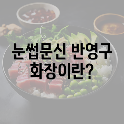 눈썹문신 반영구 화장이란?