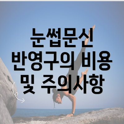 눈썹문신 반영구의 비용 및 주의사항