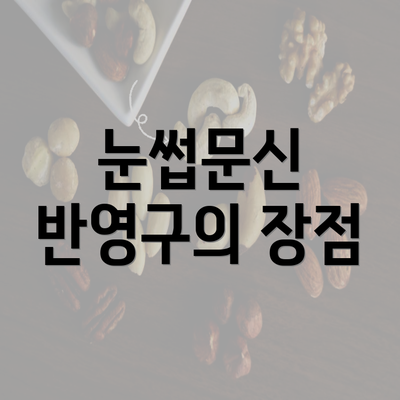 눈썹문신 반영구의 장점