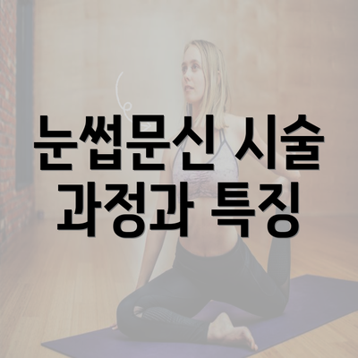 눈썹문신 시술 과정과 특징