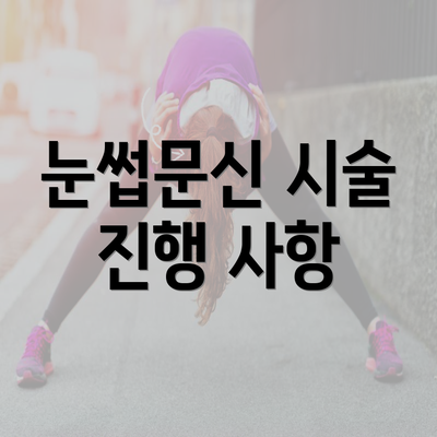 눈썹문신 시술 진행 사항