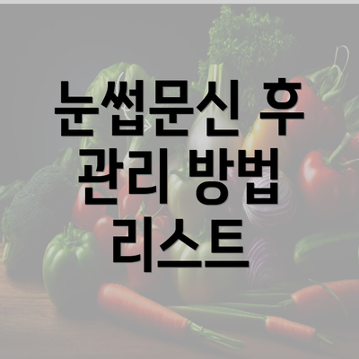 눈썹문신 후 관리 방법 리스트