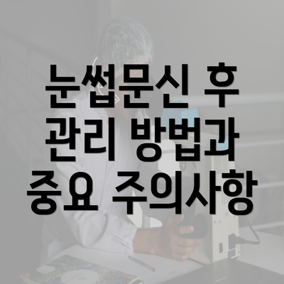 눈썹문신 후 관리 방법과 중요 주의사항