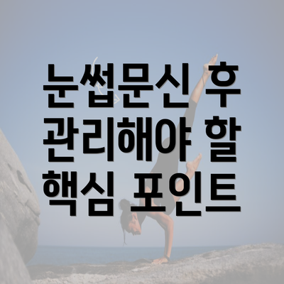 눈썹문신 후 관리해야 할 핵심 포인트