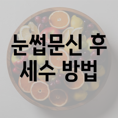 눈썹문신 후 세수 방법